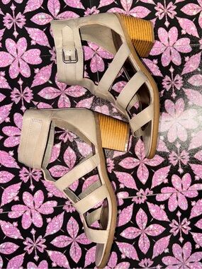 Madden Girl Beige Strappy Block Heel Sandals SIZE 11